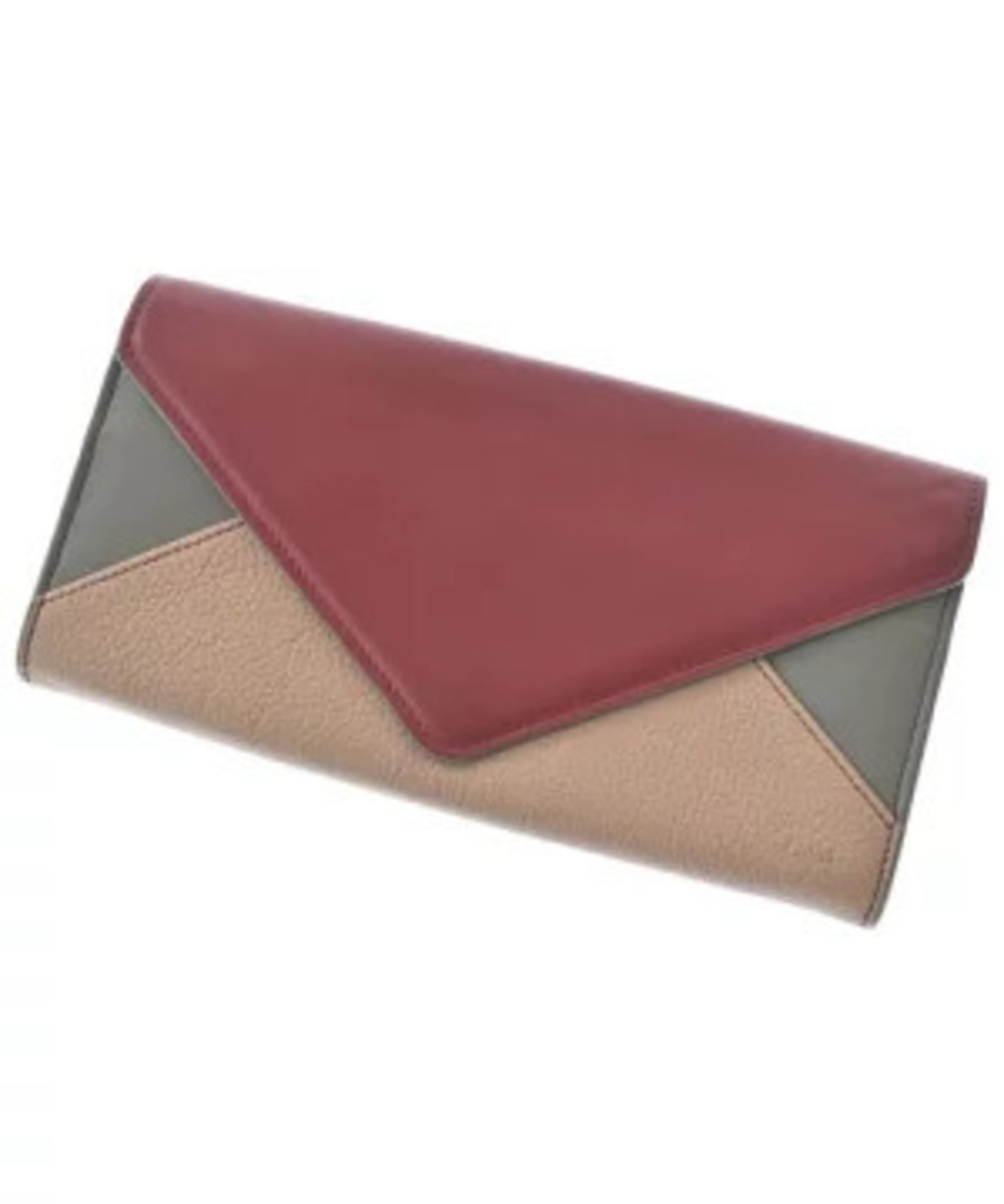 Chloe Wallet coin case Wallet Red x Pink Beige Cream Gray